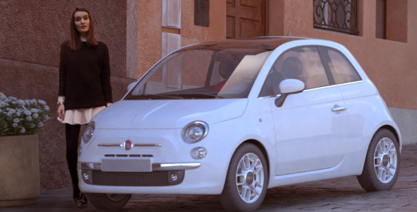 Girl with Fiat 500