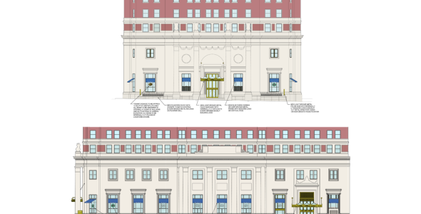 Colored CAD elevation